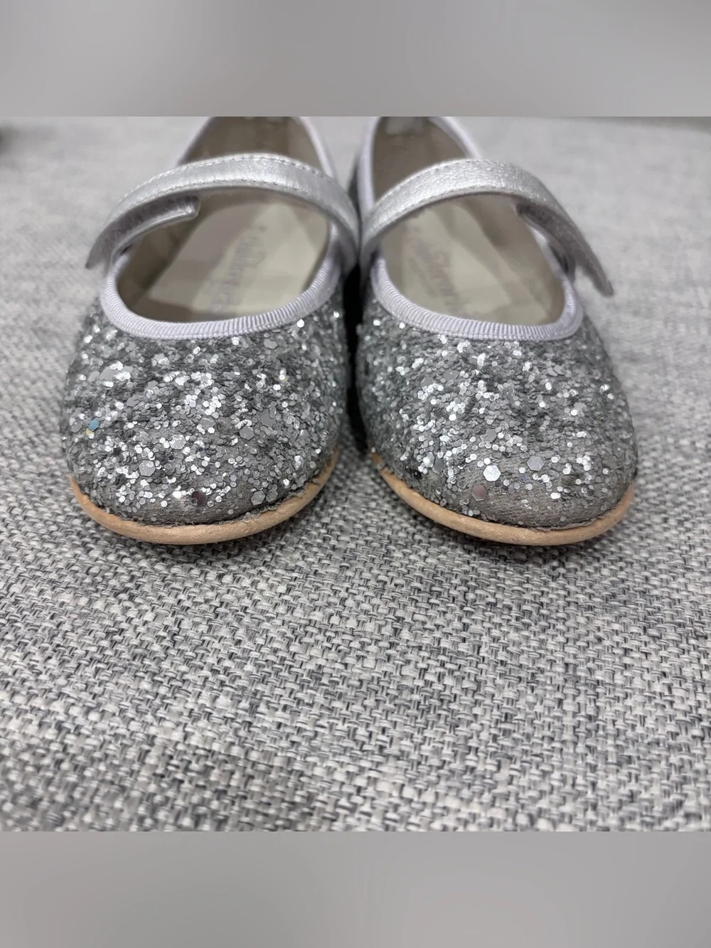 Childrenchic size 23 Silver Glitter Mary Janes GUC